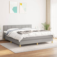 Carica l&#39;immagine nel visualizzatore di Gallery, Letto Matrimoniale (con Materasso) Grigio Chiaro160x200 cm Tessuto