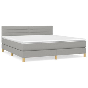 Letto Matrimoniale (con Materasso) Grigio Chiaro160x200 cm Tessuto