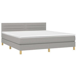 Letto Matrimoniale (con Materasso) Grigio Chiaro160x200 cm Tessuto