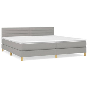 Letto Matrimoniale (con Materasso) Grigio Chiaro 200x200cm Tessuto
