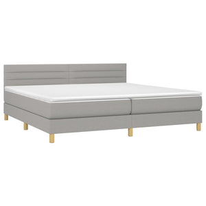 Letto Matrimoniale (con Materasso) Grigio Chiaro 200x200cm Tessuto