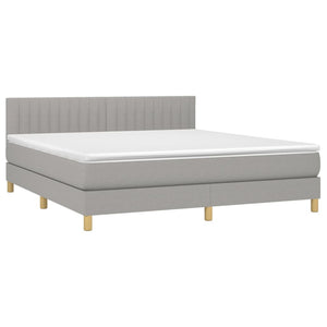 Letto Matrimoniale (con Materasso) Grigio Chiaro160x200 cm Tessuto