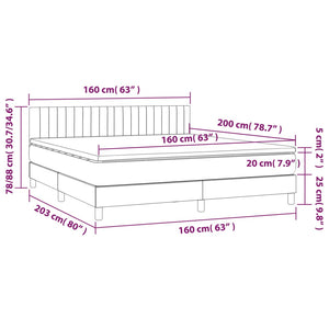 Letto Matrimoniale (con Materasso) Grigio Chiaro160x200 cm Tessuto