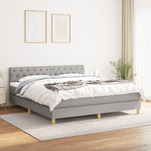 Charger l&#39;image dans la galerie, Letto Matrimoniale (con Materasso) Grigio Chiaro160x200 cm Tessuto