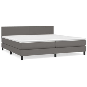 Letto Matrimoniale (con Materasso) Grigio 200x200 cm in Similpelle
