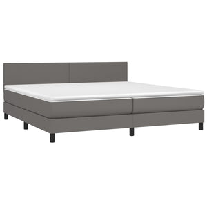 Letto Matrimoniale (con Materasso) Grigio 200x200 cm in Similpelle