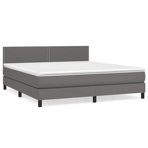 Letto Matrimoniale (con Materasso) Grigio 160x200 cm in Similpelle
