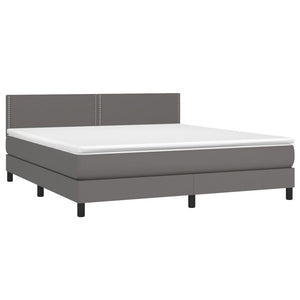 Letto Matrimoniale (con Materasso) Grigio 160x200 cm in Similpelle