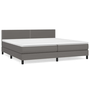 Letto Matrimoniale (con Materasso) Grigio 200x200 cm in Similpelle