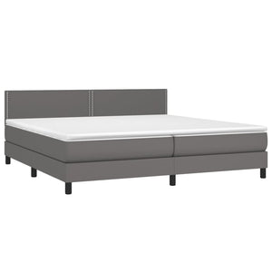 Letto Matrimoniale (con Materasso) Grigio 200x200 cm in Similpelle
