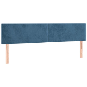 Letto Matrimoniale (con Materasso) 160x200 cm in Velluto Blu Scuro