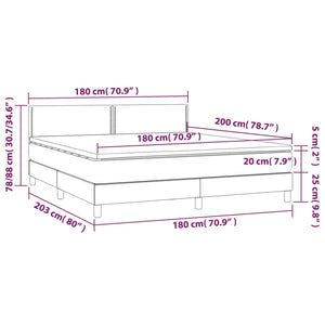 Letto Matrimoniale (con Materasso) Grigio Chiaro 180x200cm Velluto