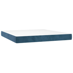 Letto Matrimoniale (con Materasso) 180x200 cm in Velluto Blu Scuro