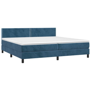 Letto Matrimoniale (con Materasso) Blu Scuro 200x200 cm in Velluto