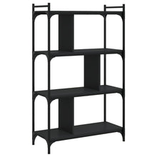 Charger l&#39;image dans la galerie, Libreria Nera 4 Ripiani 76x32x123 cm Legno Multistrato