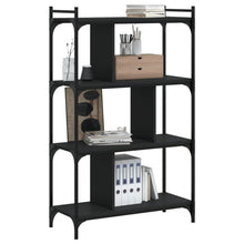 Charger l&#39;image dans la galerie, Libreria Nera 4 Ripiani 76x32x123 cm Legno Multistrato