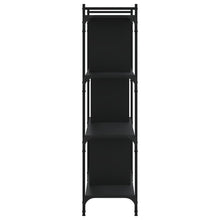 Charger l&#39;image dans la galerie, Libreria Nera 4 Ripiani 76x32x123 cm Legno Multistrato
