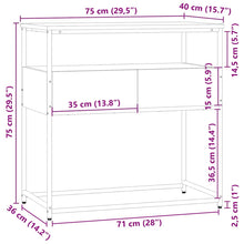 Carica l&#39;immagine nel visualizzatore di Gallery, Mobiletto Consolle Rovere Fumo 75x40x75 cm in Legno Multistrato
