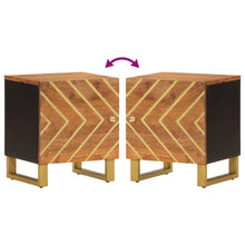 Carica l&#39;immagine nel visualizzatore di Gallery, Comodini 2 pz Marrone e Nero in Legno Massello di Mango