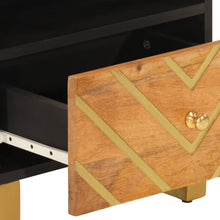 Carica l&#39;immagine nel visualizzatore di Gallery, Comodini 2 pz Marrone e Nero in Legno Massello di Mango