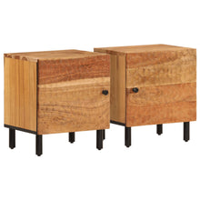 Laden Sie das Bild in den Galerie-Viewer, Comodini 2pz con Anta 40x33x46 cm in Legno Massello di Acacia