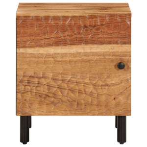 Comodini 2pz con Anta 40x33x46 cm in Legno Massello di Acacia