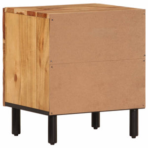 Comodini 2pz con Anta 40x33x46 cm in Legno Massello di Acacia