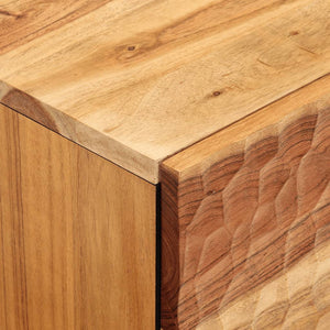 Comodini 2pz con Anta 40x33x46 cm in Legno Massello di Acacia