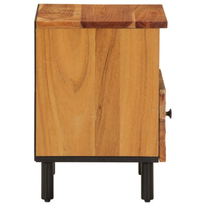 Comodini 2pz con 1 cassetto 40x33x46 cm in Legno Massello di Acacia