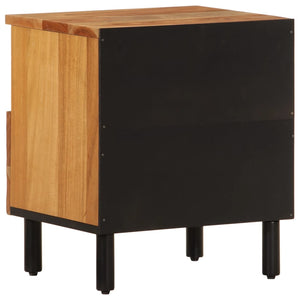 Comodini 2pz con 1 cassetto 40x33x46 cm in Legno Massello di Acacia