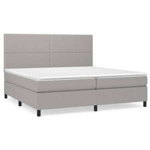 Letto Matrimoniale (con Materasso) Grigio Chiaro 200x200cm Tessuto