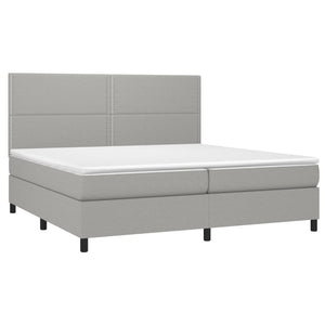 Letto Matrimoniale (con Materasso) Grigio Chiaro 200x200cm Tessuto