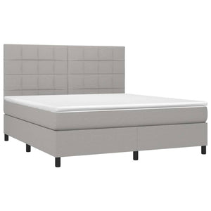 Letto Matrimoniale (con Materasso) Grigio Chiaro160x200 cm Tessuto