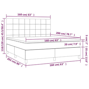 Letto Matrimoniale (con Materasso) Grigio Chiaro160x200 cm Tessuto
