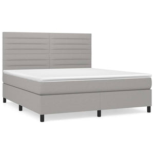 Letto Matrimoniale (con Materasso) Grigio Chiaro160x200 cm Tessuto