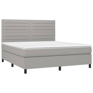 Letto Matrimoniale (con Materasso) Grigio Chiaro160x200 cm Tessuto