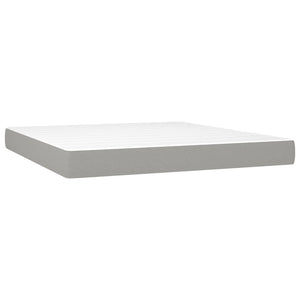 Letto Matrimoniale (con Materasso) Grigio Chiaro160x200 cm Tessuto
