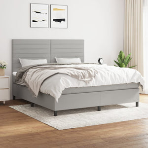 Letto Matrimoniale (con Materasso) Grigio Chiaro160x200 cm Tessuto