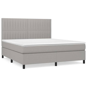 Letto Matrimoniale (con Materasso) Grigio Chiaro160x200 cm Tessuto