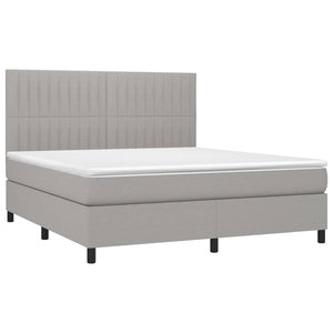 Letto Matrimoniale (con Materasso) Grigio Chiaro160x200 cm Tessuto