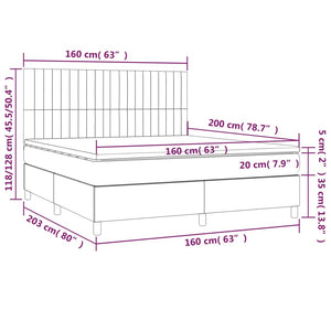 Letto Matrimoniale (con Materasso) Grigio Chiaro160x200 cm Tessuto
