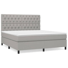 Carica l&#39;immagine nel visualizzatore di Gallery, Letto Matrimoniale (con Materasso) Grigio Chiaro160x200 cm Tessuto