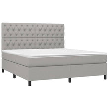 Carica l&#39;immagine nel visualizzatore di Gallery, Letto Matrimoniale (con Materasso) Grigio Chiaro160x200 cm Tessuto