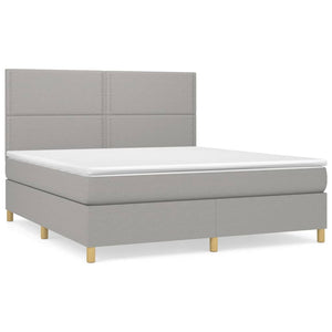 Letto Matrimoniale (con Materasso) Grigio Chiaro160x200 cm Tessuto
