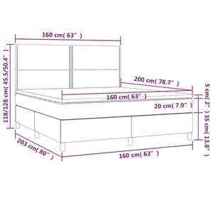 Letto Matrimoniale (con Materasso) Grigio Chiaro160x200 cm Tessuto