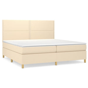 Letto Matrimoniale (con Materasso) Crema 200x200 cm in Tessuto