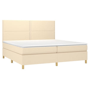 Letto Matrimoniale (con Materasso) Crema 200x200 cm in Tessuto