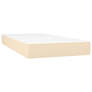 Letto Matrimoniale (con Materasso) Crema 200x200 cm in Tessuto