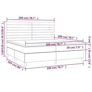 Letto Matrimoniale (con Materasso) Grigio Chiaro 200x200cm Tessuto