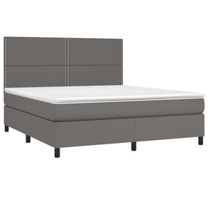 Letto Matrimoniale (con Materasso) Grigio 180x200 cm in Similpelle
